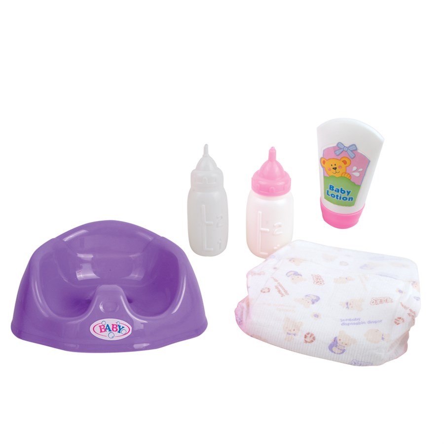 בובה שותה ועושה פיפי בתוספת אביזרים - Drink & Wet Baby Doll With Accessories