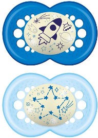 לילה מוצצי סיליקון זוהרים בחושך 6+ תכלת