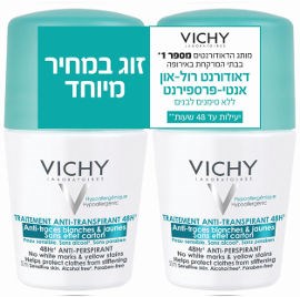 וישי מארז דאודורנט רול און אנטי פרספירנט אינו משאיר סימנים על הבגדים 48 שעות